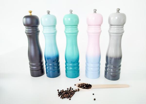 Modas de cores personalizadas moedor de sal e pimenta de madeira