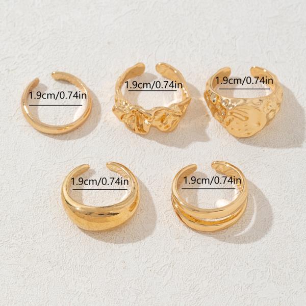 Fashion Finger Rings Gold Plated Open Ring Set For Women Men