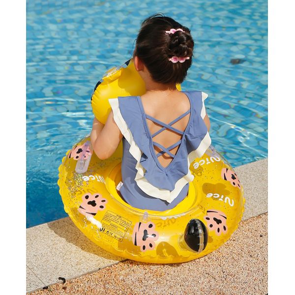Unisex Inflatable Pool Float Ring for Kids Prevents Rollovers and Provides Endless Fun