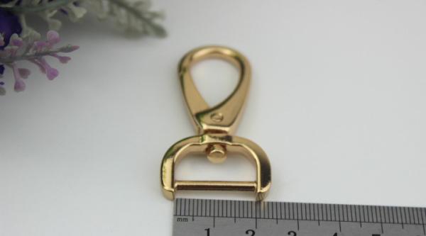 Durable nickel free 3 color zinc alloy metal 20 mm eye bolt d ring snap hook for handbag