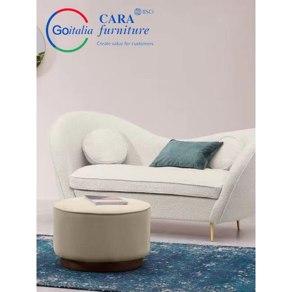 Newly Arrived Double Seat Armrest Polyester Sherpa White Simple Modern Style Chairs For Living Room Nordic