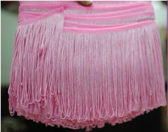 Durable quality plain color viscose fringe for ladies garments
