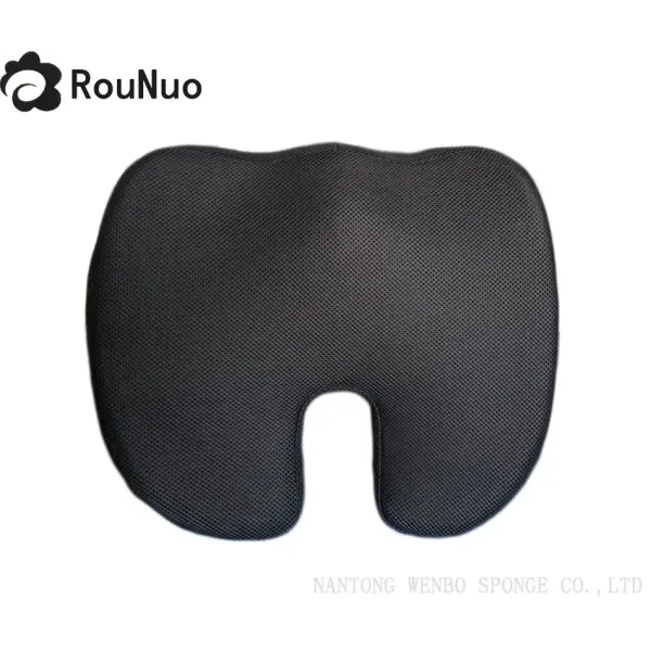 Gray Memory Foam Coccyx Orthopedic Comfort Seat Cushion with 100% Polyester Cover