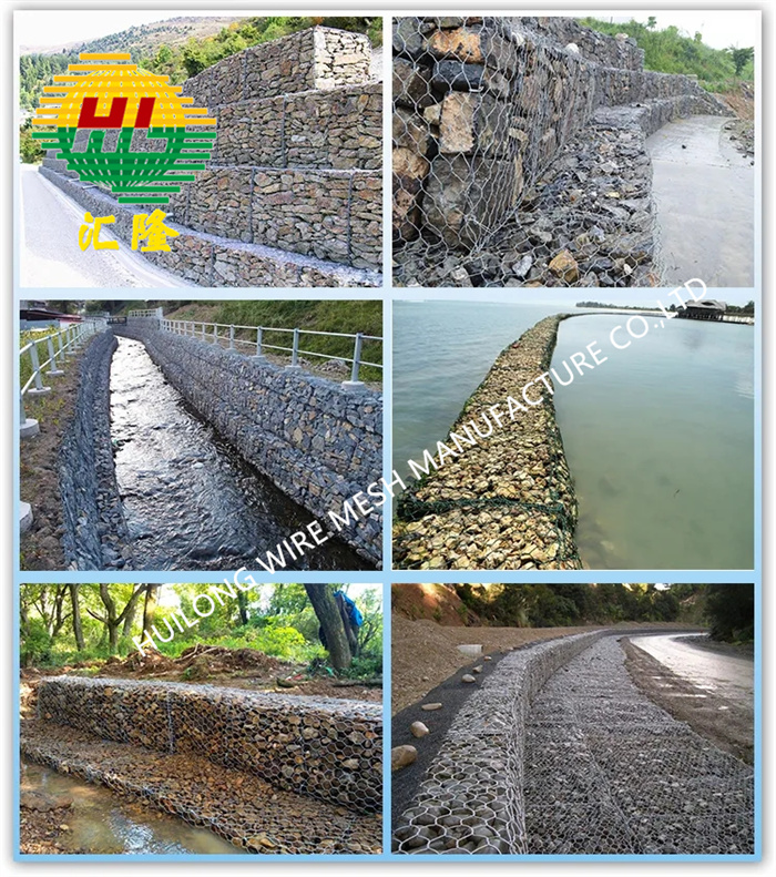 ячеистая сеть 2x1x1 корзины 2.7mm/3.4mm шестиугольная Gabion 80x100