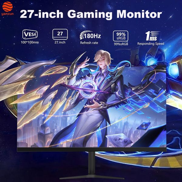 OEM Logo Eye Care 180Hz 27 Inch Gaming Monitor QHD UHD Resolution 99% SRGB Color