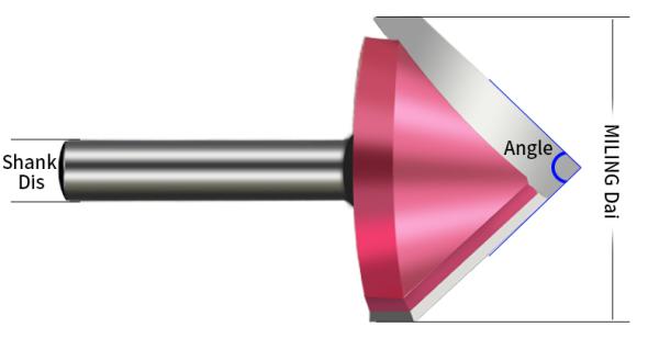 V Shaped Router Wood Cutter 45HRC Wood Milling Trim Chamfer Bit With Bearing