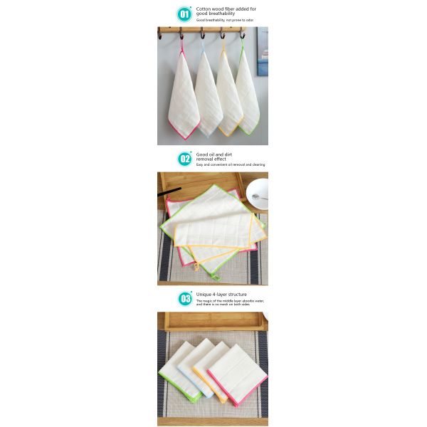 Кухонные полотенца из деревянного волокна из бамбука квадратная форма настраиваемый логотип хлопчатобумажные полотенца для посуды