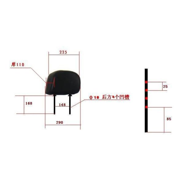 Seat Accessories Adjustment Headrest For Heavy Truck