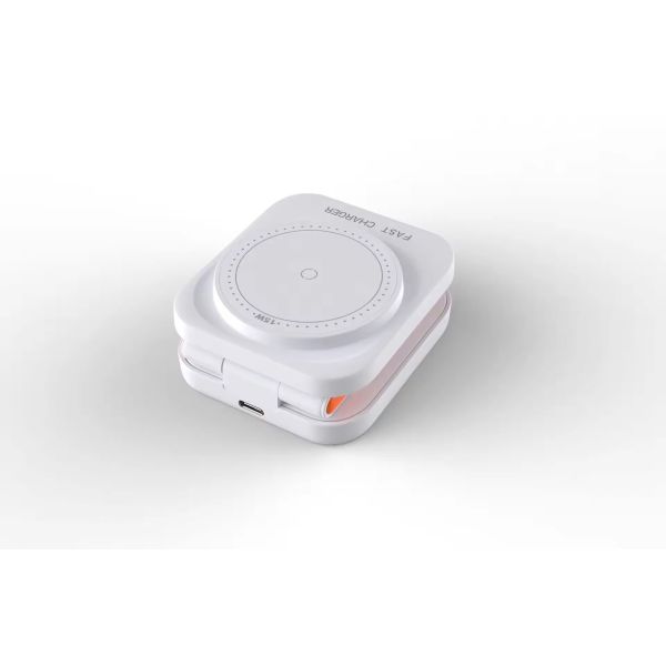 Folding Phone Watch Earbud Charger 3 In 1 Magnetic Wireless Desk Stand Charger