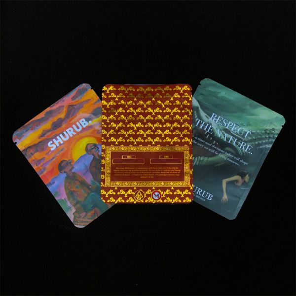 Hot Stamping Weed Packaging Mylar With Child Resistant Zipper