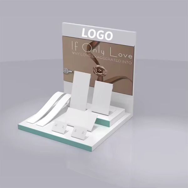 Jeu de bijoux en acrylique brossé Matt Ensemble de collier Boucle d'oreille Ringe Pendentif Bracelet Holder