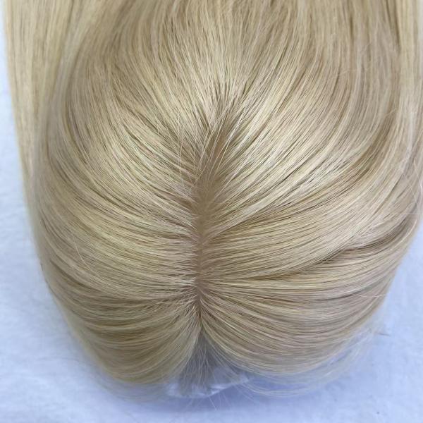 Wholesale 24# color  Silk Base Closure Topper Virgin Human Hair Toupee Replacement System for Women Cheaper Price Hairpiece