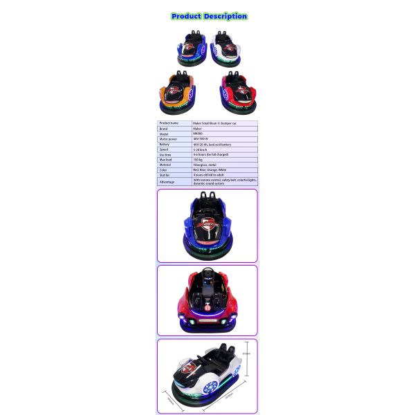 Factory High Quality 48 v / 20 Ah Adult Bumper Car Amusement Park Facilities Kids Bumper Cars