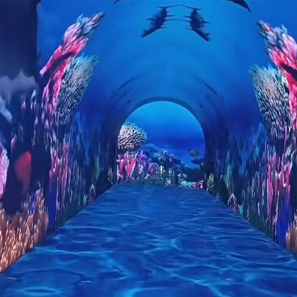 Immersive Flexible Curved LED Videos Walls Display 3D Interactive Tunnel LED Screen