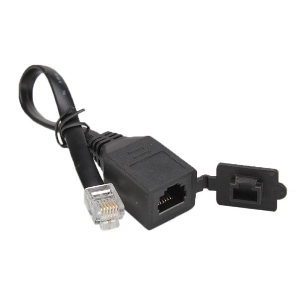 Male To Female RJ11 Telephone Extension Cable With Dust Cover