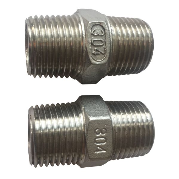 4 Stainless Steel Pipe Fitting , Hexagon Nippl BSPT  NPT JIS Thread