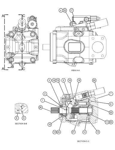341-7666 3417666 CAT305 CAT305.5 Hydraulic Gear Pump AP2D25 For Excavator Retail Industries