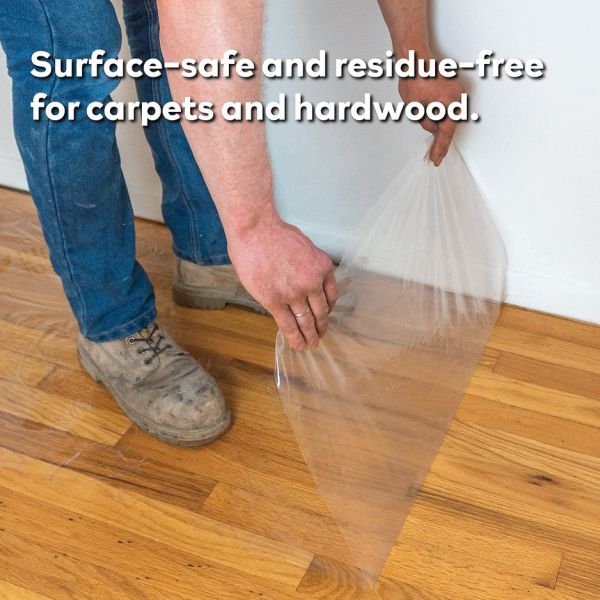 24 Inch X 200 Foot PE Temporary Hard Wood Floor Protection Film Customized 3 Mil Thickness Film