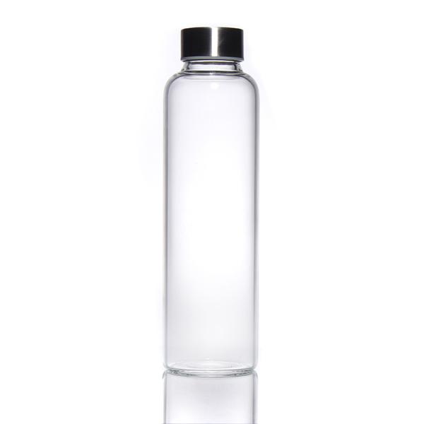 Wholesale 500Ml Transparent High Borosilicate Glass Water Bottle With Stainless Steel Lid