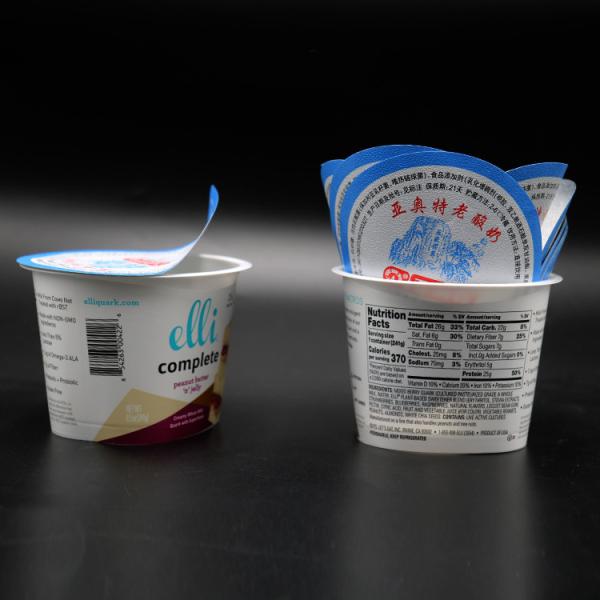 65mm 99mm Die Cut Yogurt Foil Lid Lemonade Plastic Cup Foil Lid ODM Easy Peel Off
