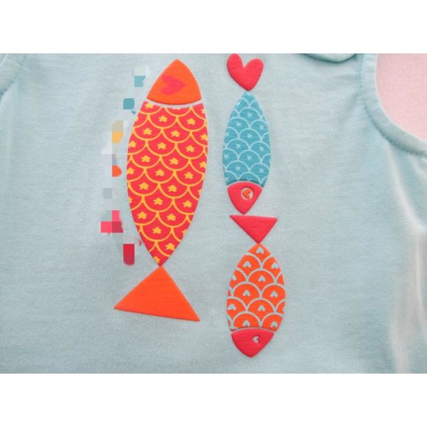 Cute Fish Puff Print Jersey Top Baby Girl Two Piece Sets All Over Print Jersey Panty