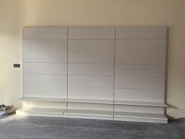 Grey White Gondola Store Shelving 65kg Capacity Black Gondola Shelving Units