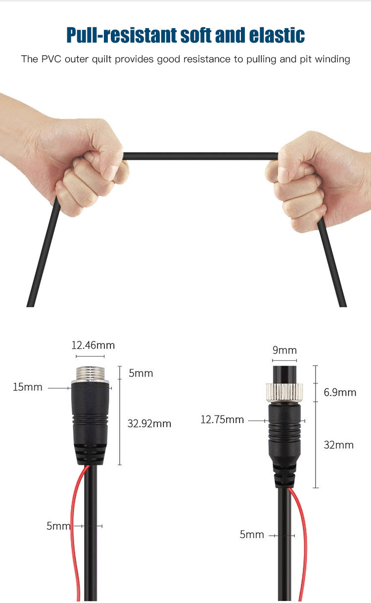 Stretchable FCC аксессуаров камеры фуникулера расширения весны авиации 4PIN чернота 3 до 3