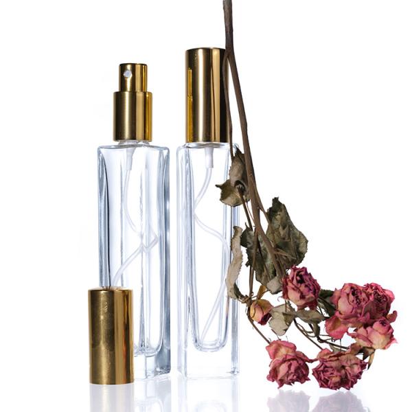 Custom Logo 50ml Clear Square Glass Perfume Spray Diffuser Bottle