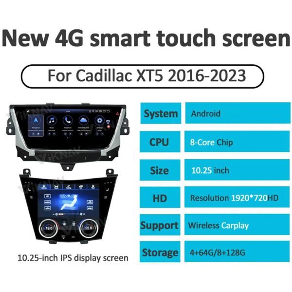 2016 2017-2023 XT5 XT6 Cadillac Радиозамена Автомобильный стерео головный блок Carplay
