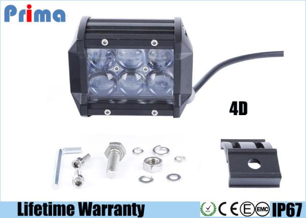 6000K 4 Inch LED Car Light Bar WIith Fisheye 4D 18W CREE Light DC 9V - 32V 