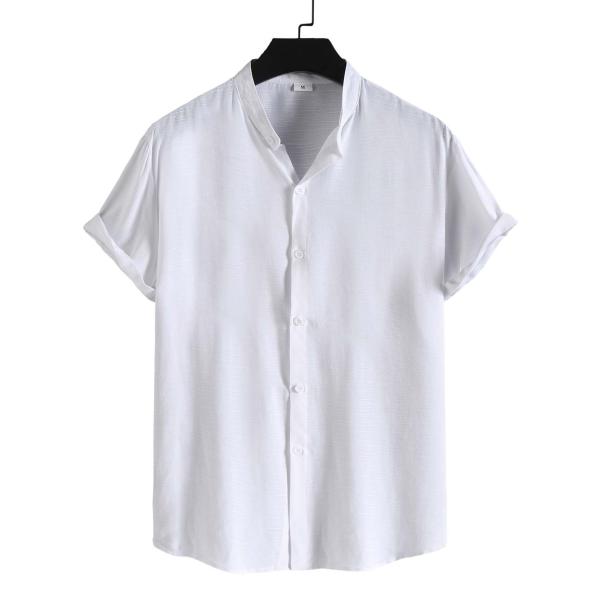 Camiseta de manga curta Casual Homem T-Shirt V-Neck Oversized Linho Shaper Refrigerante 100% algodão