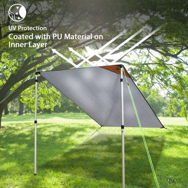 Portable PU3000mm Waterproof 150D Camping Ground Sheet