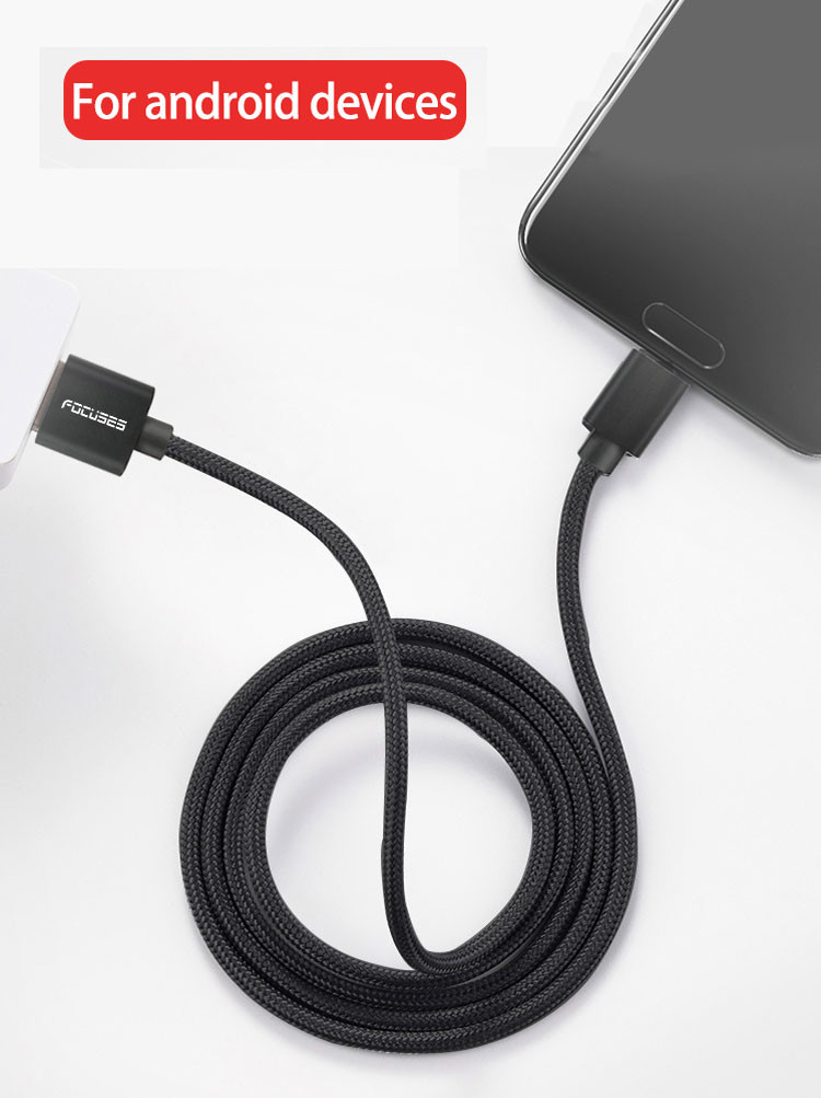 Durable 2m Micro USB Data Transfer Cable Quick Charging