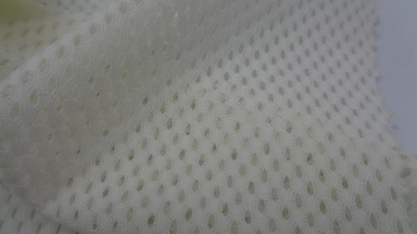 Mesh White Fabric 90% Nylon 10% Spandex 120 Gsm Water Droplets Shape