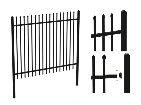 Boundary protection welded galvanized steel temporary picket fence tubular fencing