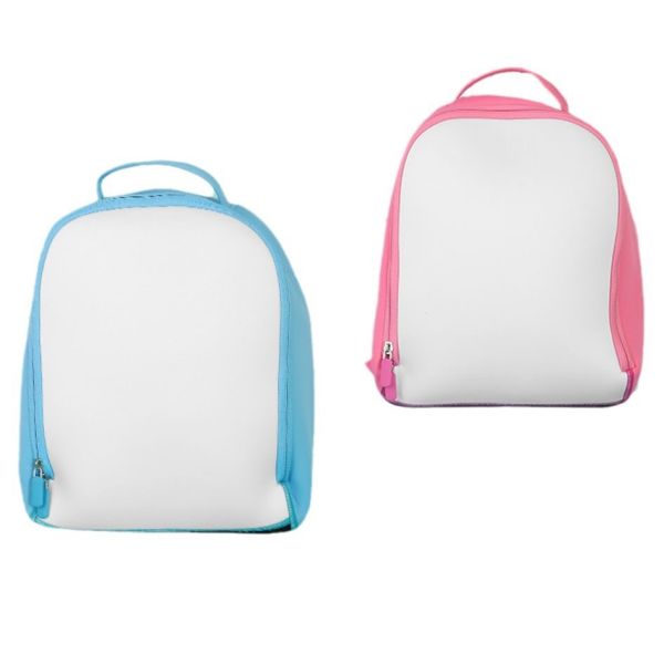 Pink Blue Neoprene Fabric Blank Sublimation School Bag For Children Custom Printing Kids Bags Backpacks