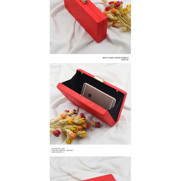 Handmade Rectangle Shape Evening Clutch Bags , Party Fashion Small Clutch Purse
