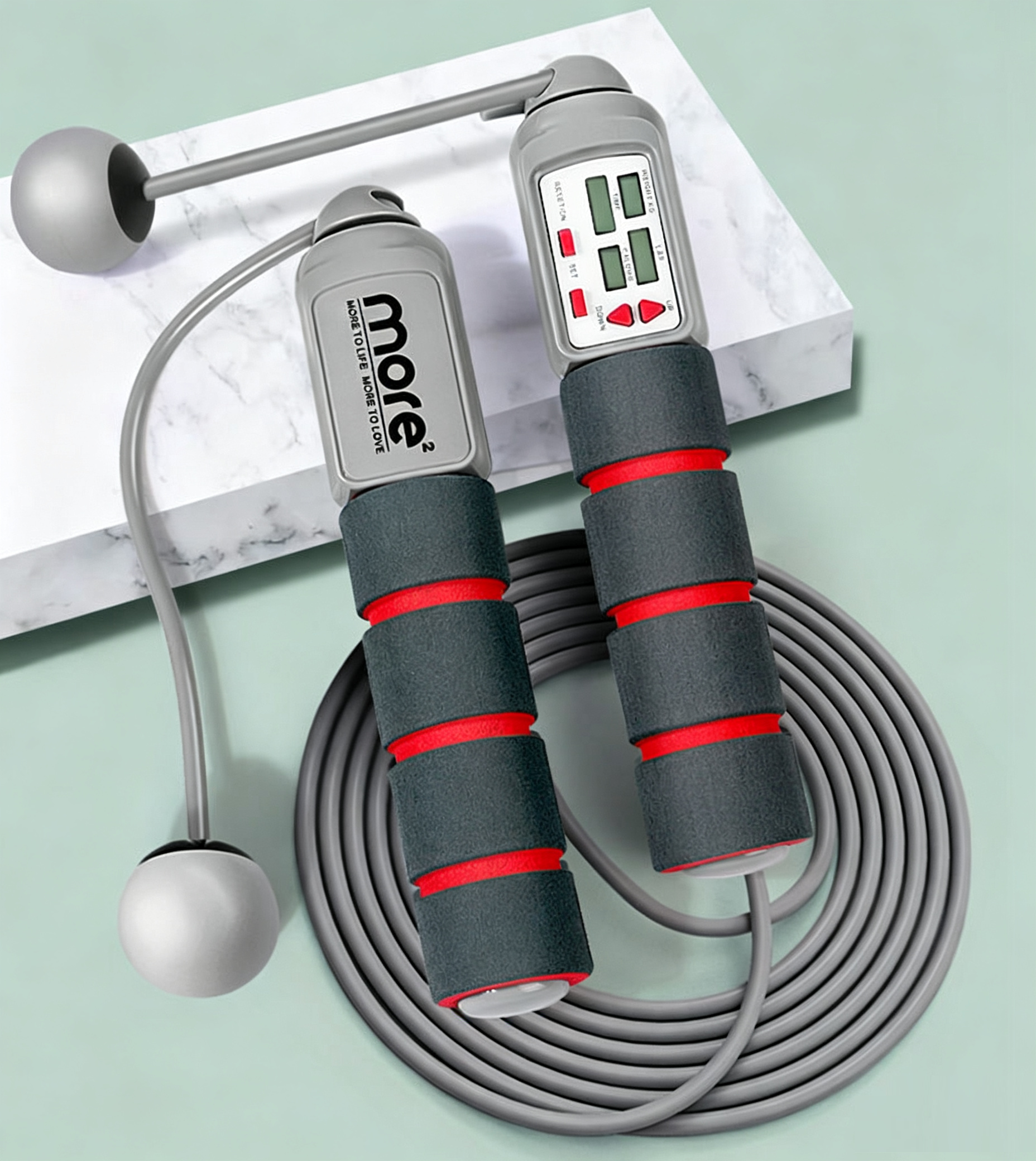 Adjust Skipping Rope Kids Children Skipping Jump Rope Wooden Handle Sport Exercise Tool With CR2032 Battery