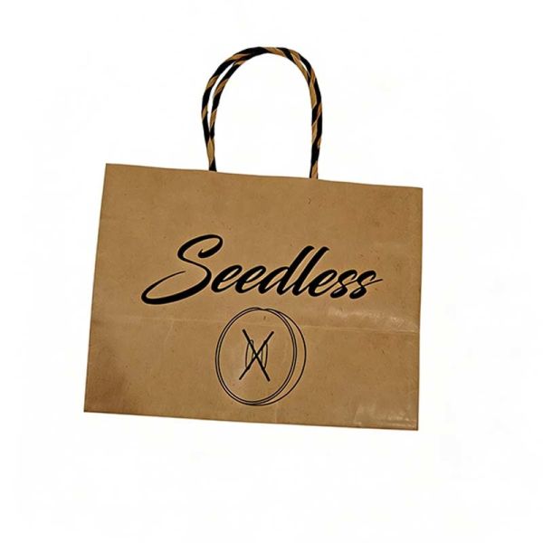 Matte / Glossy Kraft Paper Shopping Bags Biodegradable Heavy Duty Brown Paper Bags