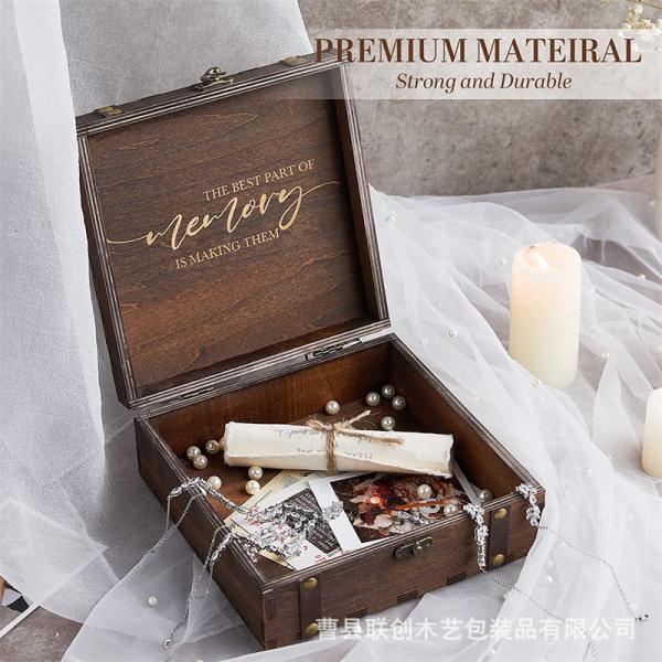 Wooden memory box with personalized acrylic lid - Wedding Bridal Party gift box - Birthday and holiday gifts