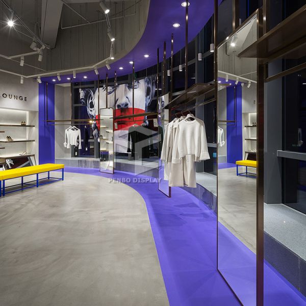 1100*550 Tempered Glass Clothing Store Counter Display With 6500K Light OEM