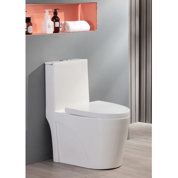 Premium Ceramic One Piece Toilet Bowl Luxury Dual Flush Floor Mounted Hotel House