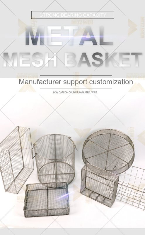 Recyclable Material Wire Mesh Basket With Handle Design