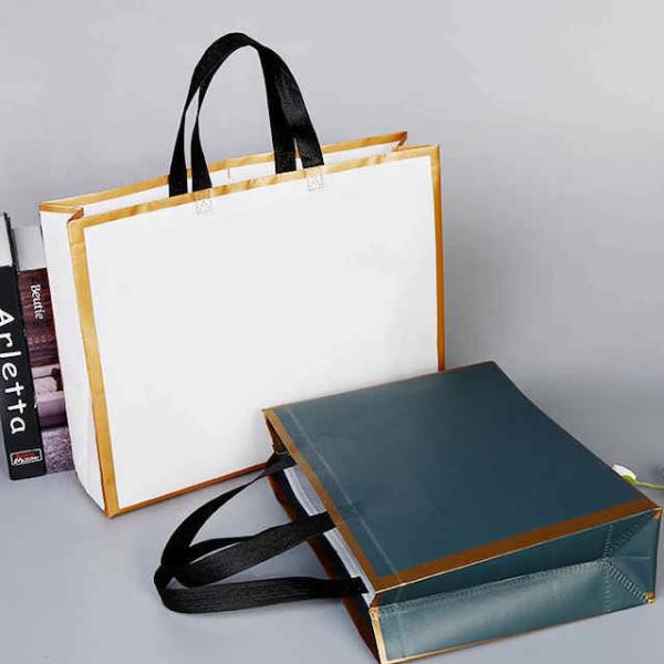 Large Capacity Fabric Shopping Bags Folding Eco-Friendly Tuff Stength Tote Bags Reusable DIY Shoulder Bag Grocery Handbag Beige White