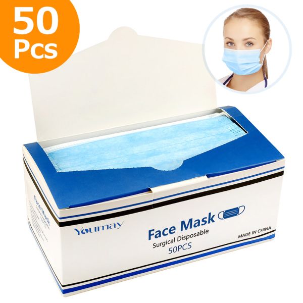 Manufacturer CE FDA in stock earloop anti dust virus Non-woven 3-ply disposable face mask