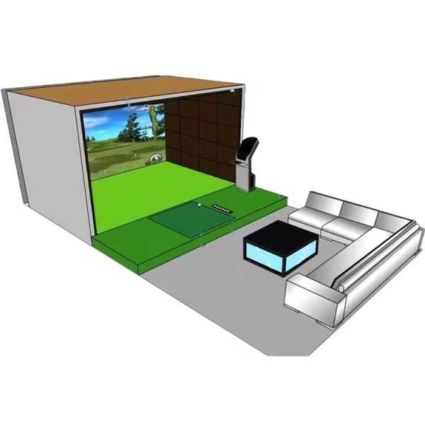 2024 New Design Professional AR Experience Golf Simulator Enclosure Indoor With Impact Screen