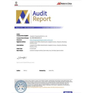 Liangshan Hongxiang Vehicle Co., Ltd. Certifications