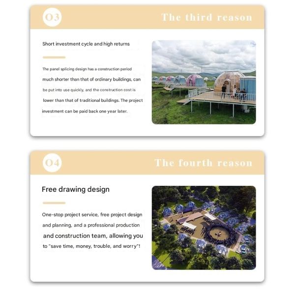 360-degree Panoramic Transparent Outdoor Star Room PC Hotel Bubble Tent for Outdoor Homestay Sun Room