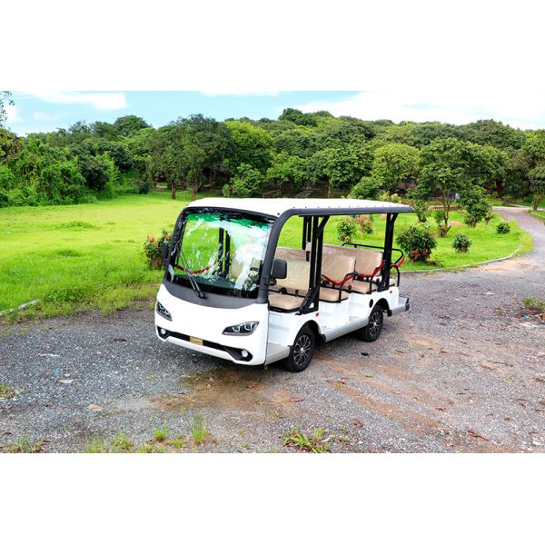 8+3 Passenger Electric Sightseeing Shuttle Bus With 7.5KW Lithium Battery For Amusement Areas