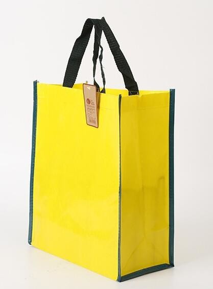 Wholesale high promotion laminated recyclable advertising logo pp printing grocery custom tote shopping non woven bag